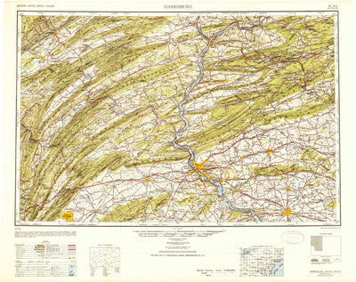 United States Geological Survey Harrisburg, PA (1950, 250000-Scale) digital map