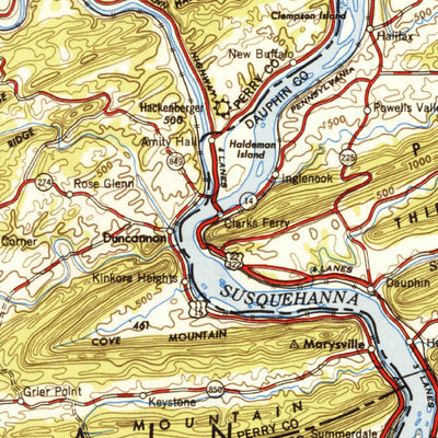 United States Geological Survey Harrisburg, PA (1950, 250000-Scale) digital map