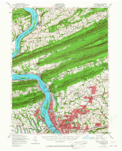 United States Geological Survey Harrisburg, PA (1956, 62500-Scale) digital map