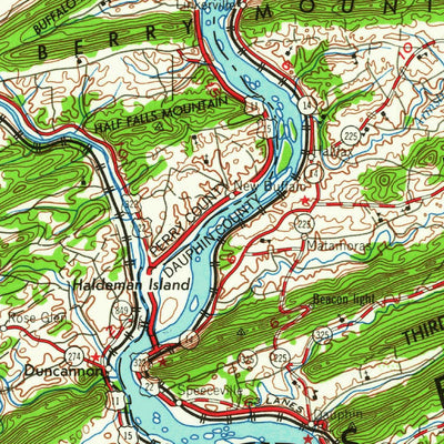 United States Geological Survey Harrisburg, PA (1964, 250000-Scale) digital map
