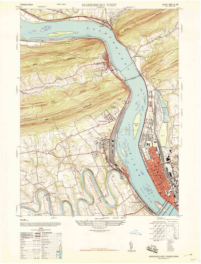 United States Geological Survey Harrisburg West, PA (1947, 24000-Scale) digital map