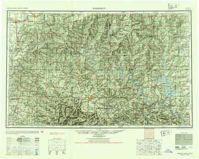 United States Geological Survey Harrison, AR-MO (1945, 250000-Scale) digital map
