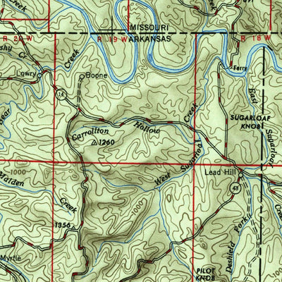 United States Geological Survey Harrison, AR-MO (1945, 250000-Scale) digital map
