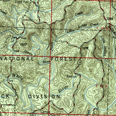 United States Geological Survey Harrison, AR-MO (1945, 250000-Scale) digital map
