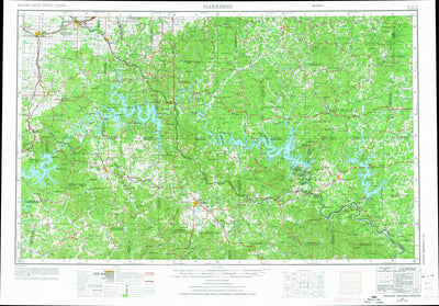 United States Geological Survey Harrison, AR-MO (1958, 250000-Scale) digital map