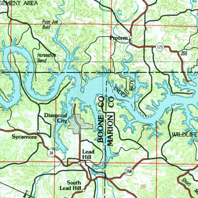 United States Geological Survey Harrison, AR-MO (1985, 250000-Scale) digital map