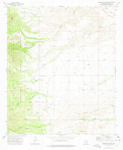 United States Geological Survey Harrison Canyon, AZ (1972, 24000-Scale) digital map