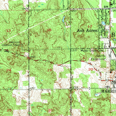 United States Geological Survey Harrison, MI (1957, 62500-Scale) digital map