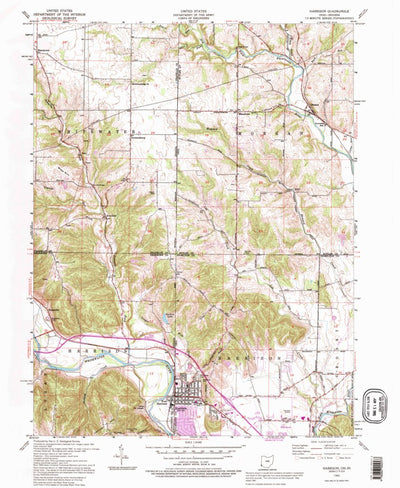 United States Geological Survey Harrison, OH-IN (1992, 24000-Scale) digital map