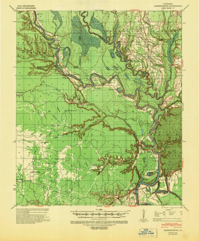 United States Geological Survey Harrisonburg, LA (1941, 62500-Scale) digital map