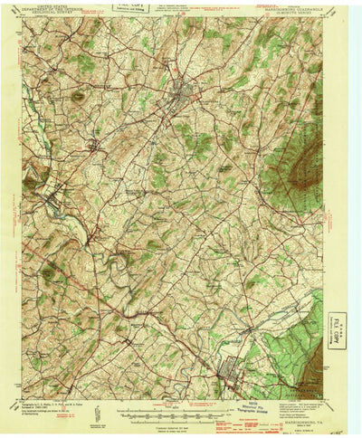 United States Geological Survey Harrisonburg, VA (1943, 62500-Scale) digital map