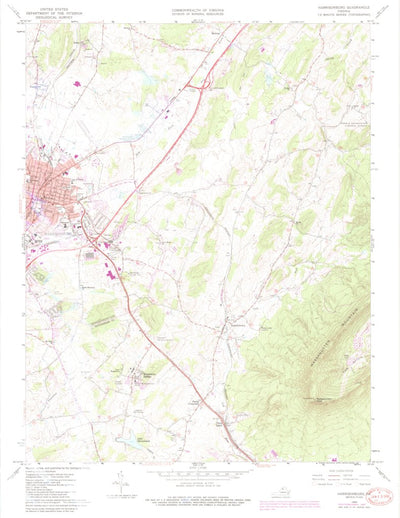United States Geological Survey Harrisonburg, VA (1964, 24000-Scale) digital map