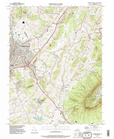 United States Geological Survey Harrisonburg, VA (1989, 24000-Scale) digital map