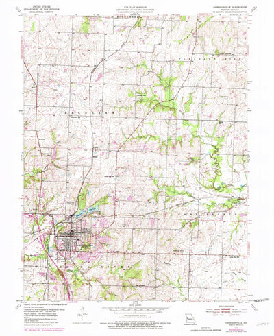 United States Geological Survey Harrisonville, MO (1954, 24000-Scale) digital map