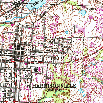 United States Geological Survey Harrisonville, MO (1954, 24000-Scale) digital map
