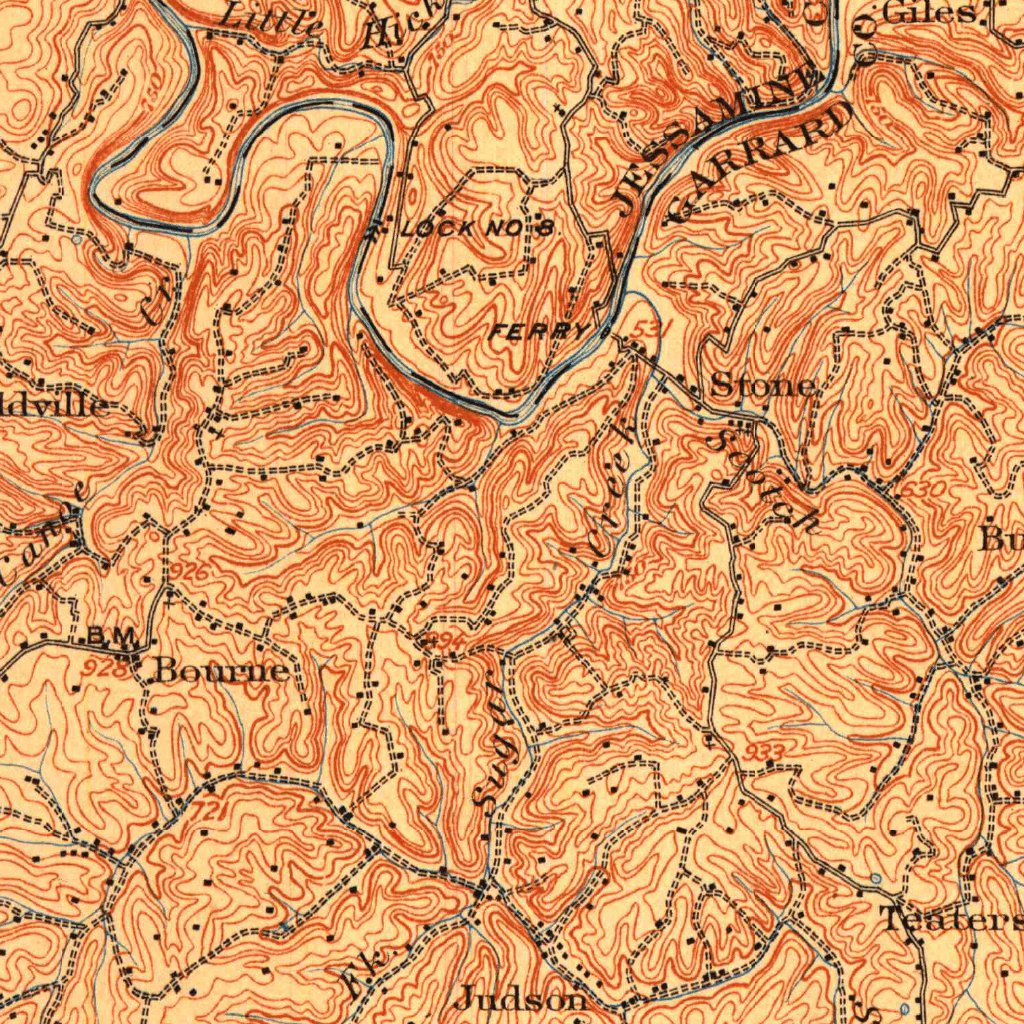 Harrodsburg, KY (1905, 125000-Scale) Map by United States Geological ...