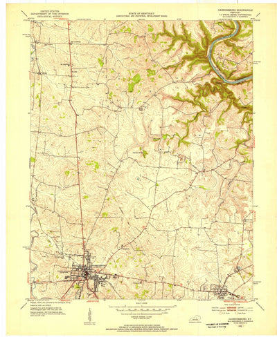 United States Geological Survey Harrodsburg, KY (1952, 24000-Scale) digital map