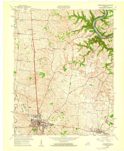 United States Geological Survey Harrodsburg, KY (1959, 24000-Scale) digital map
