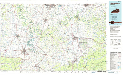 United States Geological Survey Harrodsburg, KY (1986, 100000-Scale) digital map