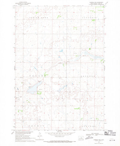 United States Geological Survey Harrold NE, SD (1968, 24000-Scale) digital map