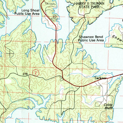 United States Geological Survey Harry S. Truman Reservoir, MO (1983, 100000-Scale) digital map