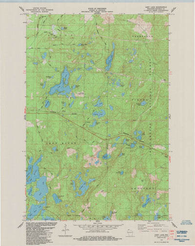 United States Geological Survey Hart Lake, WI (1984, 24000-Scale) digital map