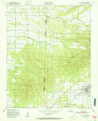 United States Geological Survey Hartford, AR-OK (1951, 24000-Scale) digital map