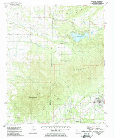 United States Geological Survey Hartford, AR-OK (1987, 24000-Scale) digital map