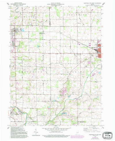 United States Geological Survey Hartford City West, IN (1960, 24000-Scale) digital map