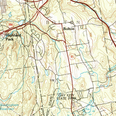 United States Geological Survey Hartford, CT-MA (1994, 100000-Scale) digital map
