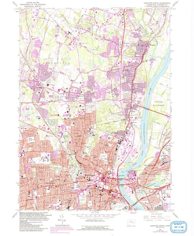 United States Geological Survey Hartford North, CT (1964, 24000-Scale) digital map