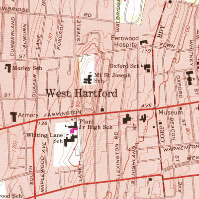 United States Geological Survey Hartford North, CT (1964, 24000-Scale) digital map