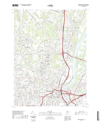 United States Geological Survey Hartford North, CT (2021, 24000-Scale) digital map