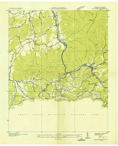 United States Geological Survey Hartford, TN-NC (1935, 24000-Scale) digital map