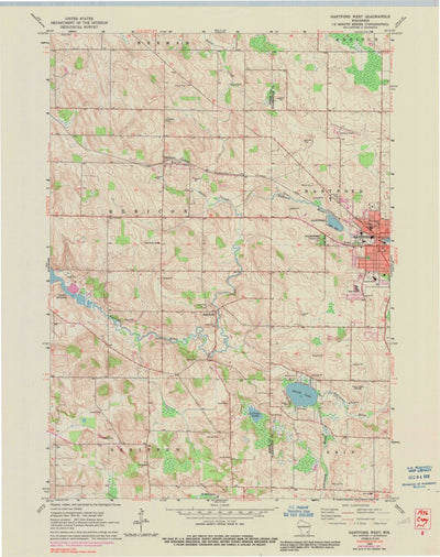 United States Geological Survey Hartford West, WI (1959, 24000-Scale) digital map