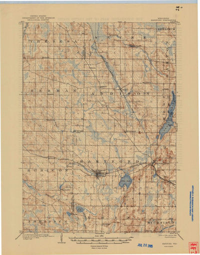 United States Geological Survey Hartford, WI (1904, 62500-Scale) digital map