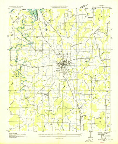 United States Geological Survey Hartselle, AL (1936, 24000-Scale) digital map