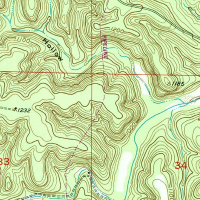 United States Geological Survey Hartshorn, MO (1951, 24000-Scale) digital map