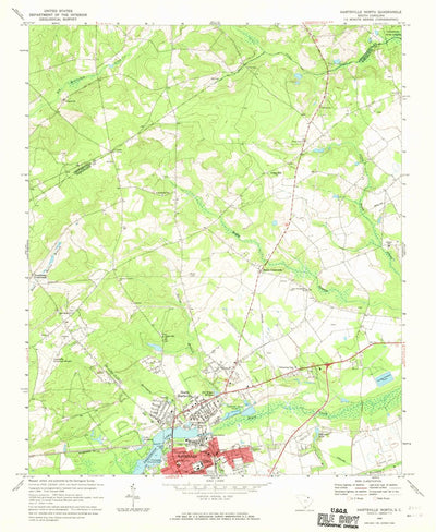 United States Geological Survey Hartsville North, SC (1968, 24000-Scale) digital map