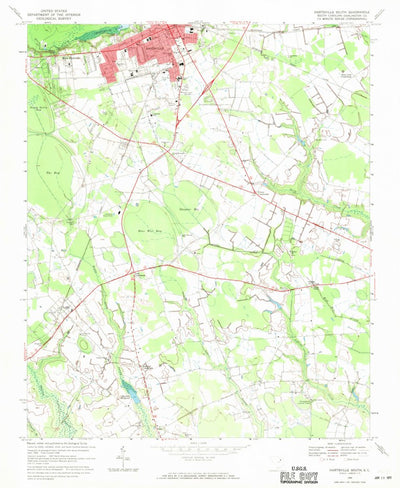 United States Geological Survey Hartsville South, SC (1968, 24000-Scale) digital map