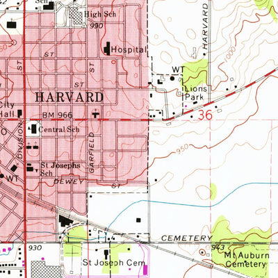 United States Geological Survey Harvard, IL-WI (1970, 24000-Scale) digital map