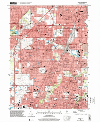 United States Geological Survey Harvey, IL (1998, 24000-Scale) digital map