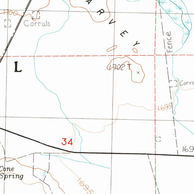 United States Geological Survey Harvey Mountain, CA (1983, 24000-Scale) digital map