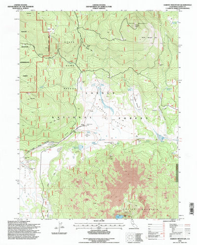 United States Geological Survey Harvey Mountain, CA (1995, 24000-Scale) digital map