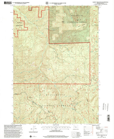 United States Geological Survey Harvey Mountain, OR (1997, 24000-Scale) digital map
