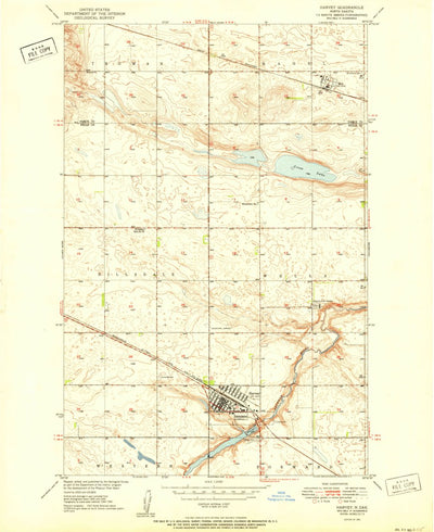 United States Geological Survey Harvey, ND (1951, 24000-Scale) digital map