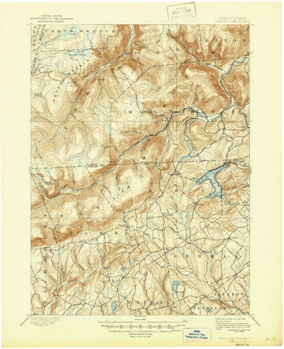 United States Geological Survey Harveys Lake, PA (1893, 62500-Scale) digital map