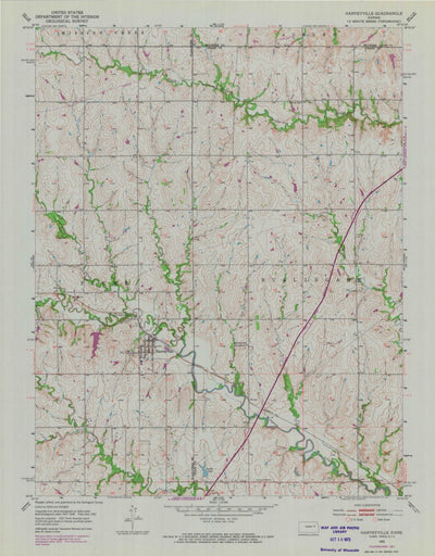 United States Geological Survey Harveyville, KS (1952, 24000-Scale) digital map