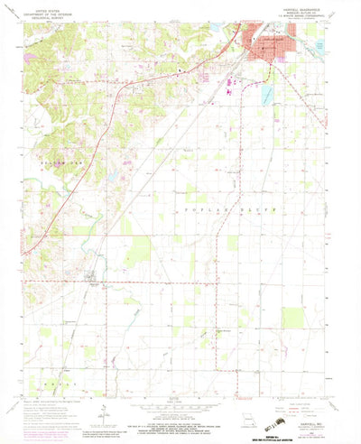 United States Geological Survey Harviell, MO (1964, 24000-Scale) digital map