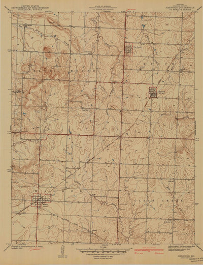 United States Geological Survey Harwood, MO (1941, 24000-Scale) digital map
